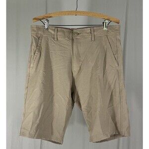 Burnside Men's Shorts Gray Tan 32 Hybrid Stretch Polyester Blend Walk